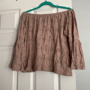 Off the shoulder mauve top